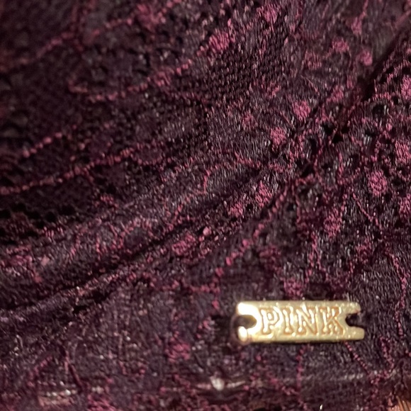 Victoria Secret Pink Maroon and Pink Lace Date Night Push Up Bra - Size 34DD. - Picture 6 of 6